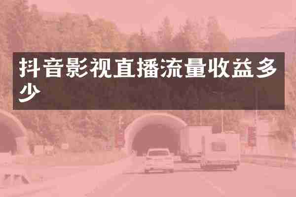 抖音影视直播流量收益多少