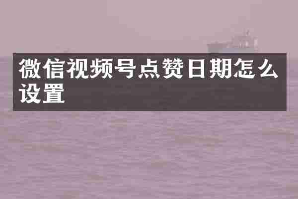 微信视频号点赞日期怎么设置