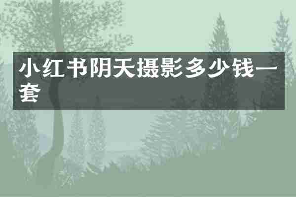 小红书阴天摄影多少钱一套