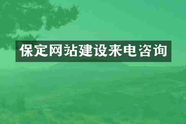 保定网站建设来电咨询