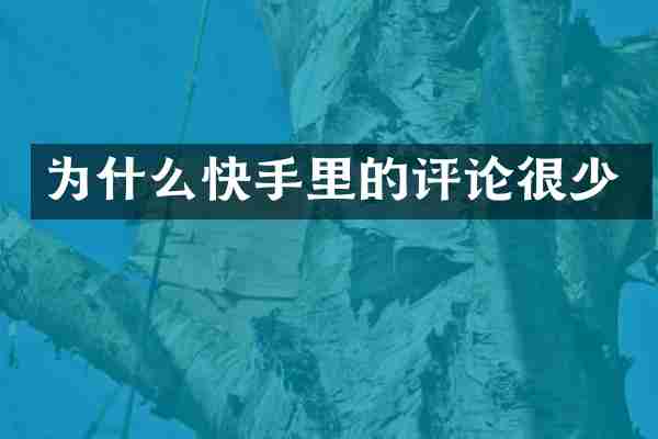 为什么快手里的评论很少