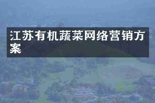 江苏有机蔬菜网络营销方案