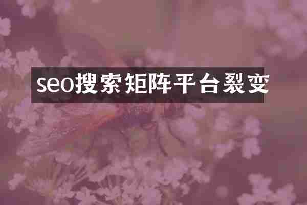 seo搜索矩阵平台裂变