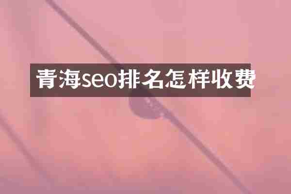 青海seo排名怎样收费