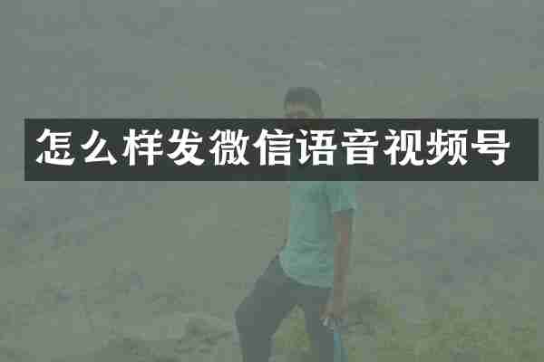 怎么样发微信语音视频号