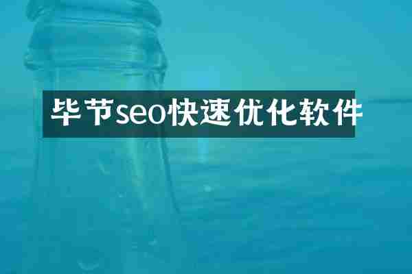 毕节seo快速优化软件