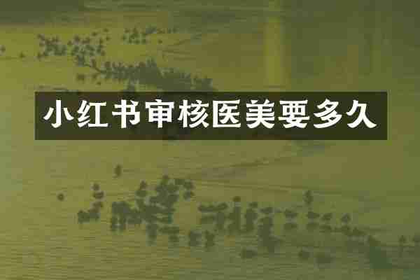 小红书审核医美要多久