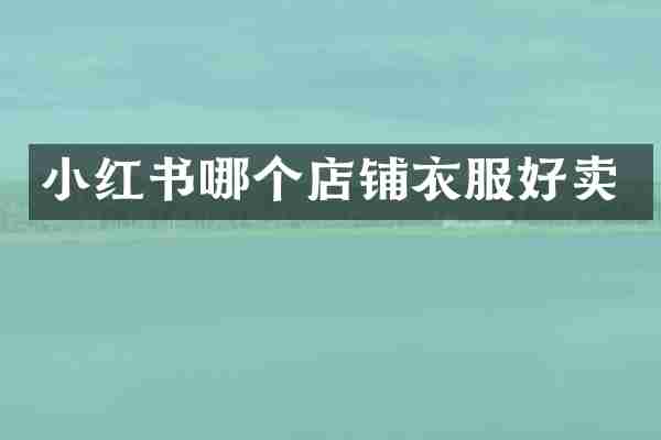小红书哪个店铺衣服好卖