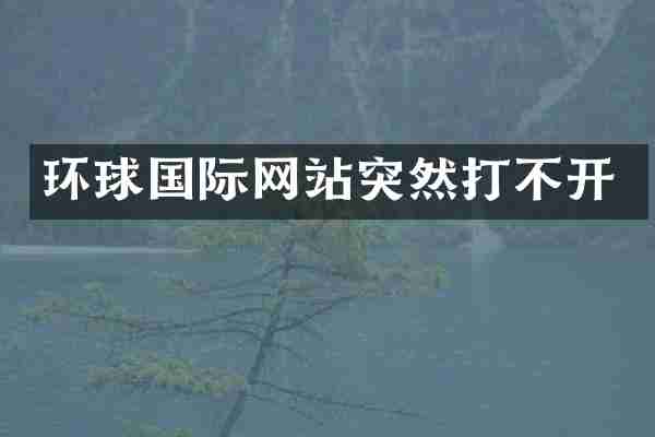 环球国际网站突然打不开