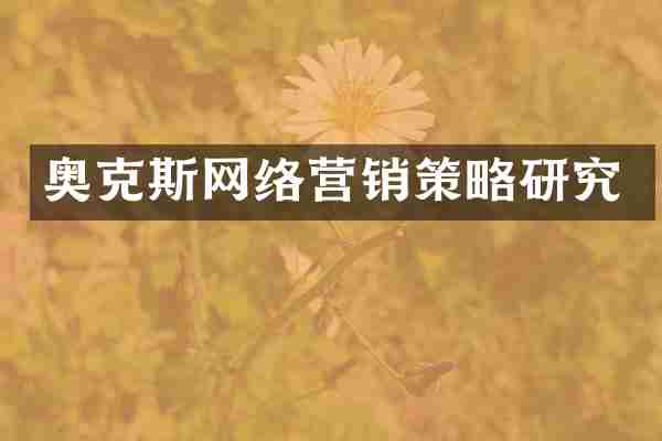 奥克斯网络营销策略研究