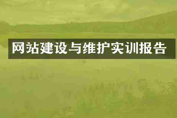 网站建设与维护实训报告