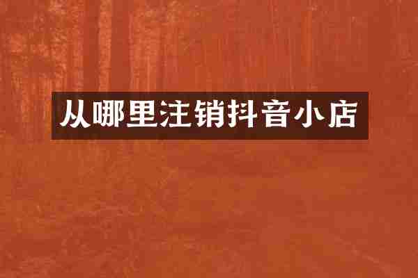 从哪里注销抖音小店