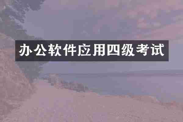 办公软件应用四级考试