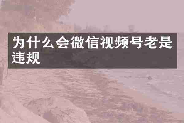为什么会微信视频号老是违规