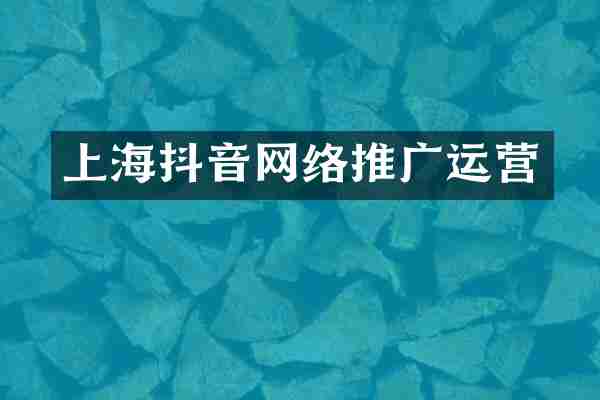 上海抖音网络推广运营