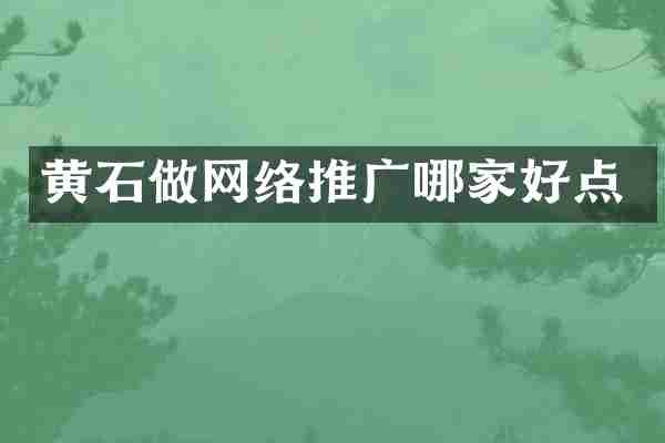 黄石做网络推广哪家好点