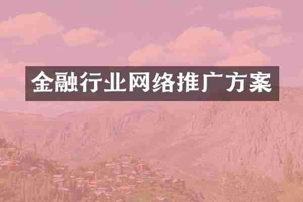 金融行业网络推广方案