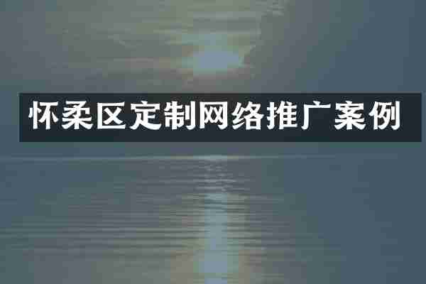 怀柔区定制网络推广案例