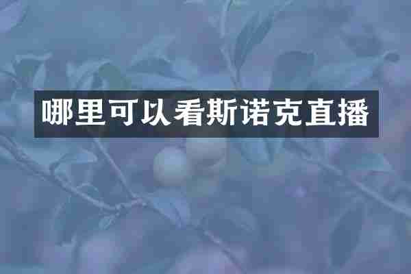 哪里可以看斯诺克直播