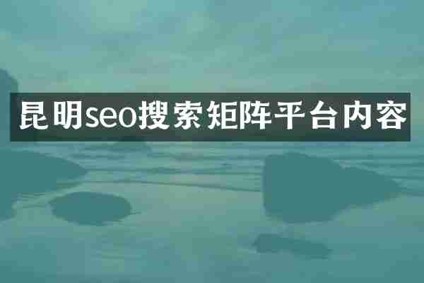 昆明seo搜索矩阵平台内容