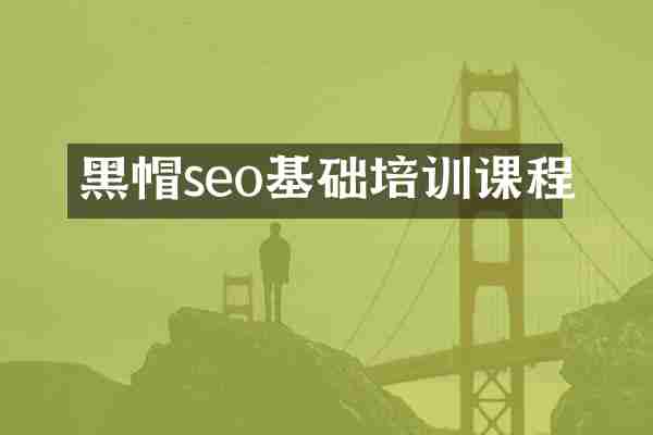 黑帽seo基础培训课程