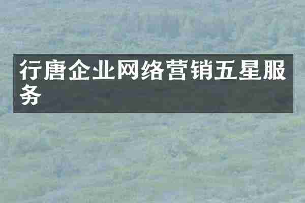 行唐企业网络营销五星服务