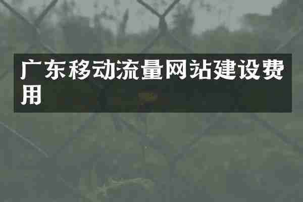 广东移动流量网站建设费用