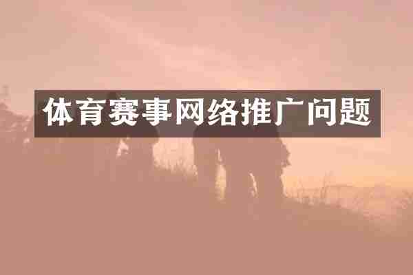 体育赛事网络推广问题