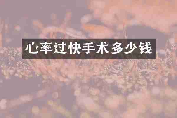 心率过快手术多少钱