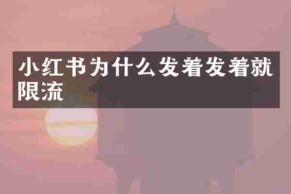 小红书为什么发着发着就限流
