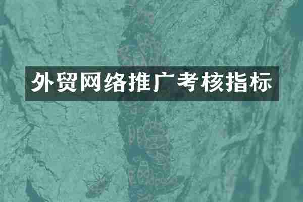 外贸网络推广考核指标