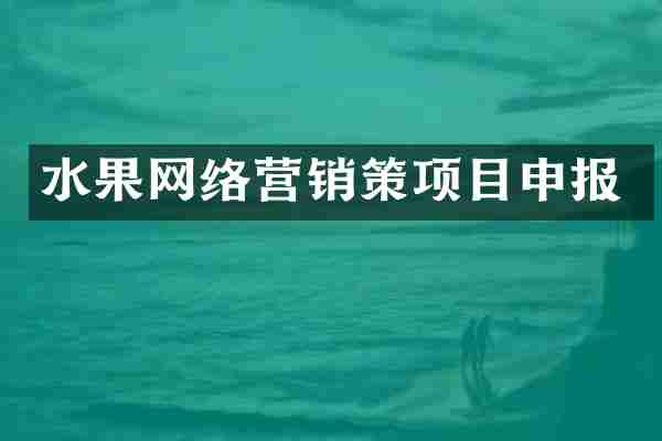 水果网络营销策项目申报