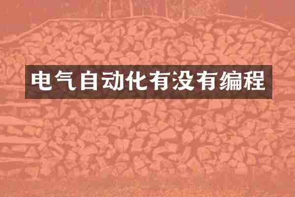 电气自动化有没有编程