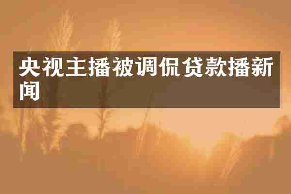 央视主播被调侃贷款播新闻