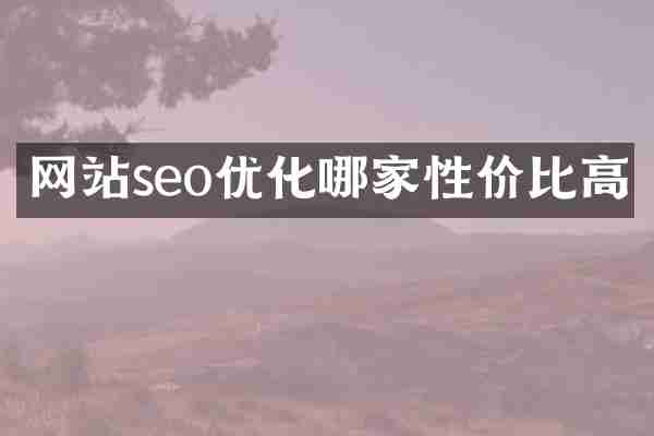 网站seo优化哪家性价比高