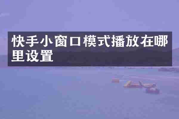 快手小窗口模式播放在哪里设置