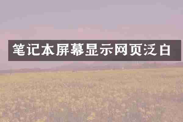 笔记本屏幕显示网页泛白