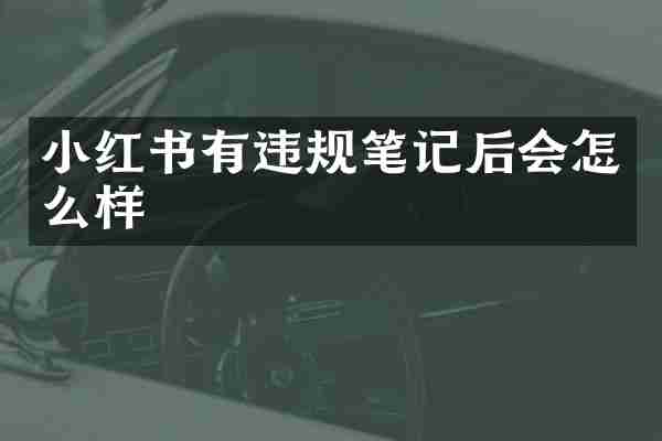小红书有违规笔记后会怎么样