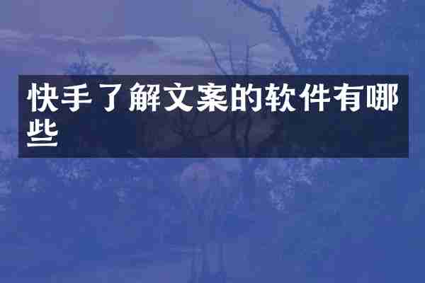 快手了解文案的软件有哪些