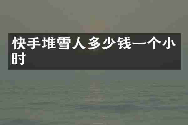 快手堆雪人多少钱一个小时