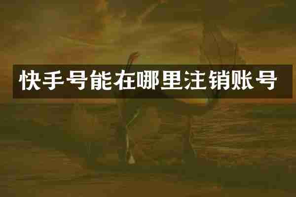 快手号能在哪里注销账号
