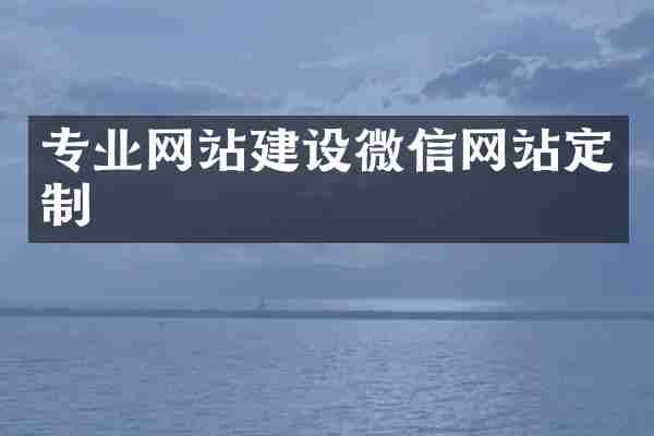 专业网站建设微信网站定制