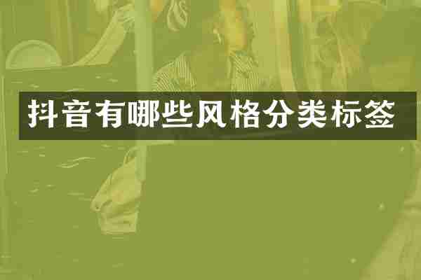 抖音有哪些风格分类标签