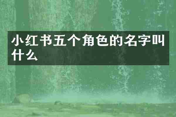 小红书五个角色的名字叫什么