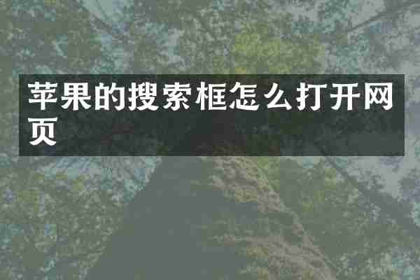 苹果的搜索框怎么打开网页
