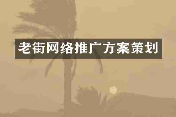 老街网络推广方案策划
