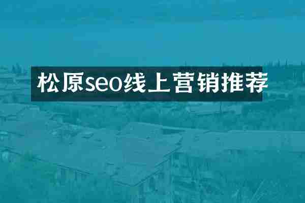 松原seo线上营销推荐