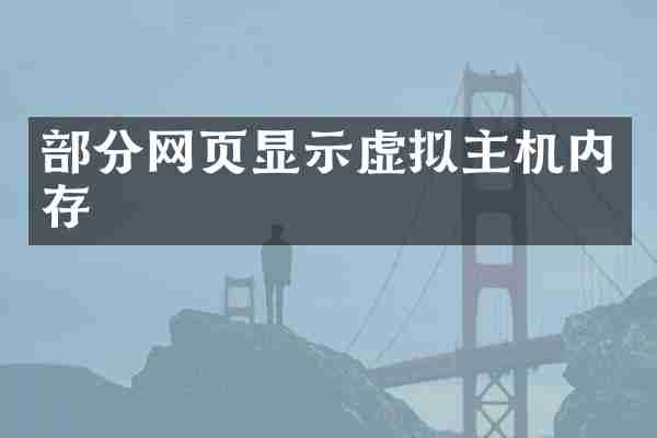 部分网页显示虚拟主机内存