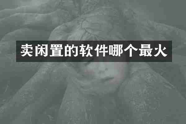 卖闲置的软件哪个最火