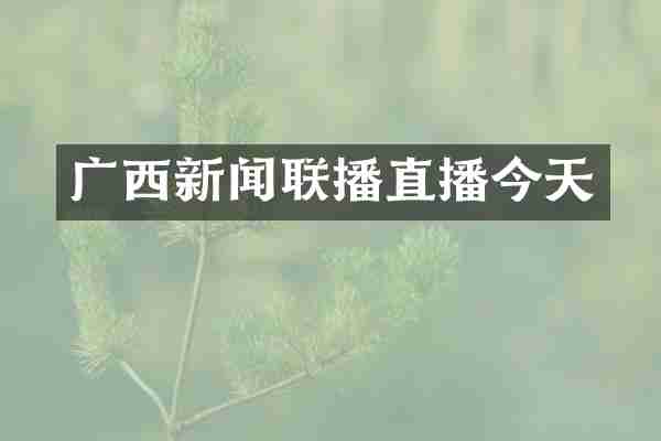 广西新闻联播直播今天